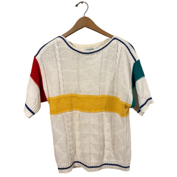 River trader vintage short sleeve sweater M - Picture 1 of 10